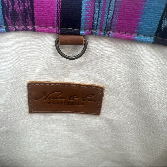 Nena & Co. 13in x 17in One Of A Kind Guatemala Travel Tote Bag Purple,blue,blk - Picture 6 of 12